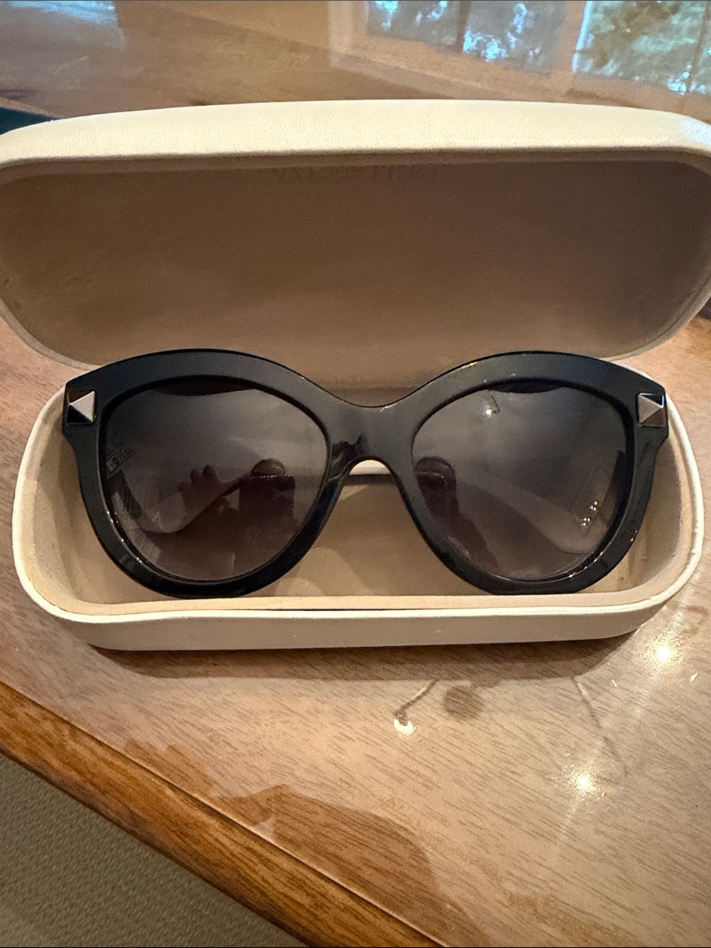 Valentino Women's Black Oversized Round Sunglasses